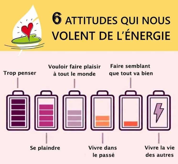 6 attitudes qui volent de l'énergie